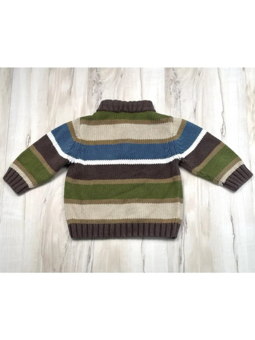 GYMBOREE Boys 18-24mos Fall 2011 Wilderness Club Stripe Half-Zip SWEATER L/S EUC